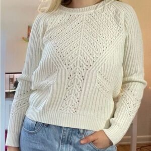 Topshop Cream Cable Knit Sweater